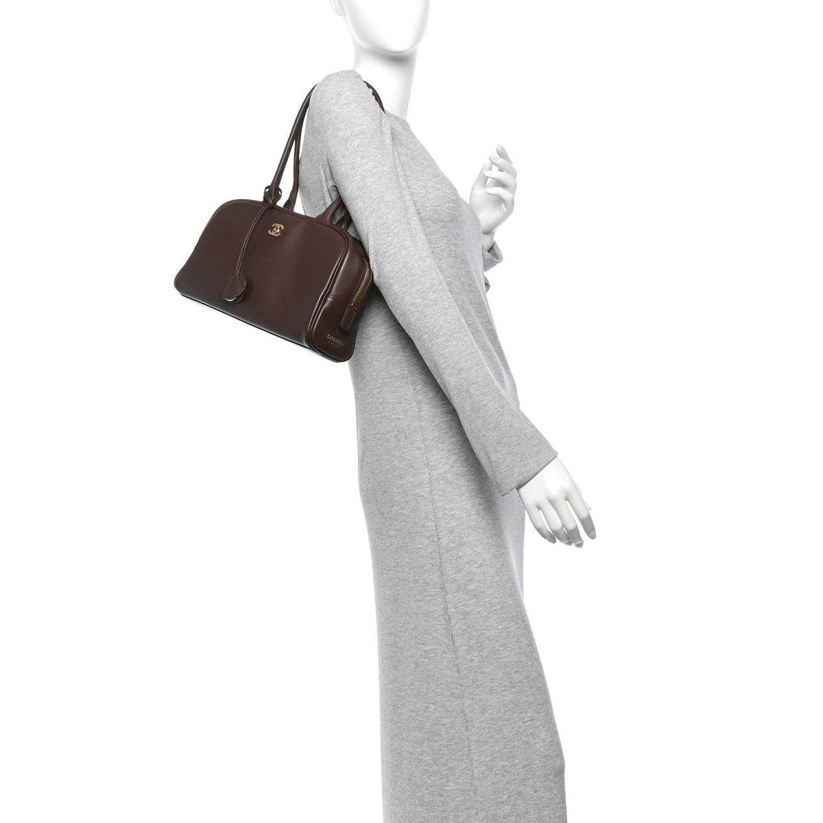 Large Calfskin Handbag - Brown