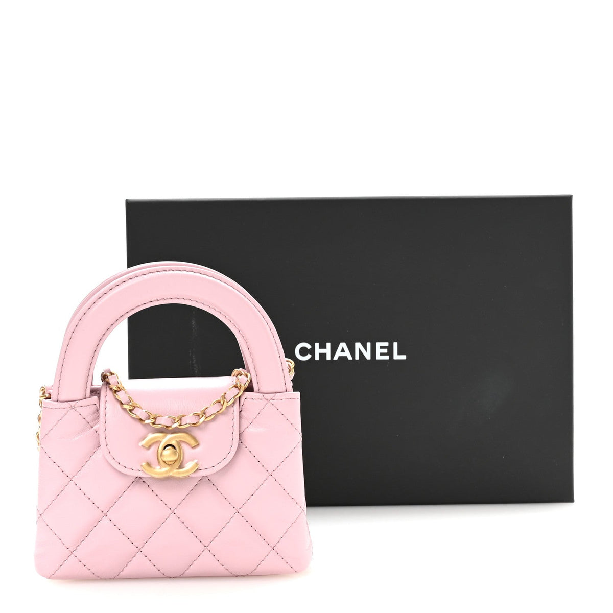 Mini Quilted Calfskin Handbag - Pink