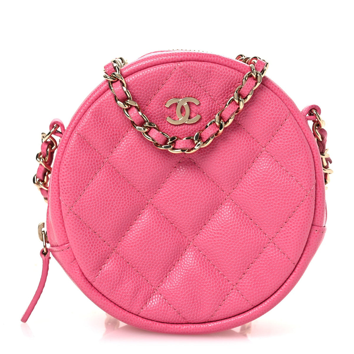 Quilted Caviar Clutch Bag - Pink