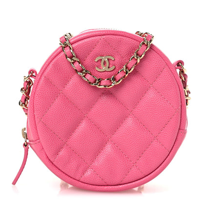 Quilted Caviar Clutch Bag - Pink