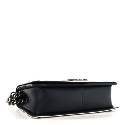 Medium Quilted Calfskin Flap Shoulder Bag - Black