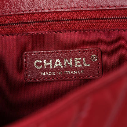 Quilted Calfskin Flap Shoulder Bag - Red