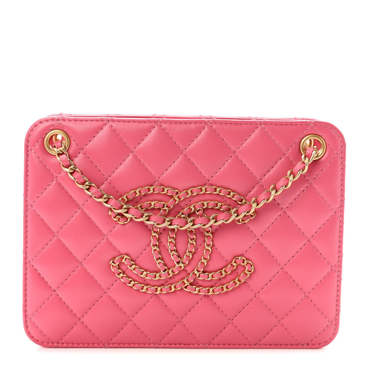Small Quilted Calfskin Tote Bag - Pink