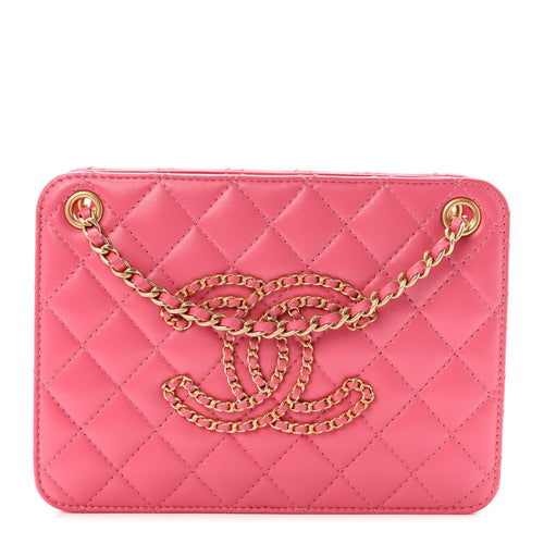 Small Quilted Calfskin Tote Bag - Pink