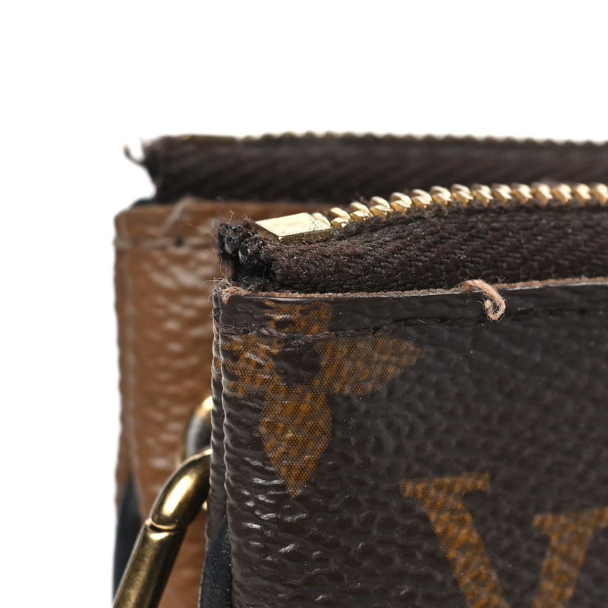 Reverse Monogram Giant Double Zip Pochet Handbag
