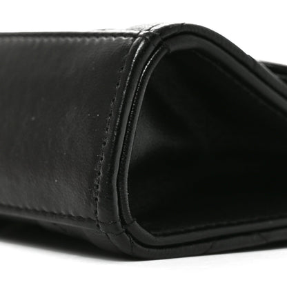 Mini Quilted Lambskin Wallet Bag - Black