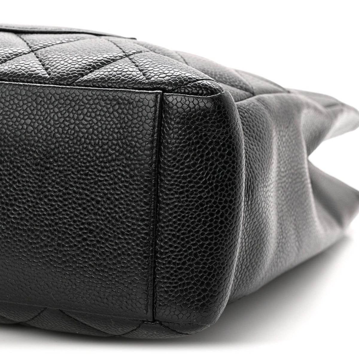 Quilted Caviar Tote Bag - Black