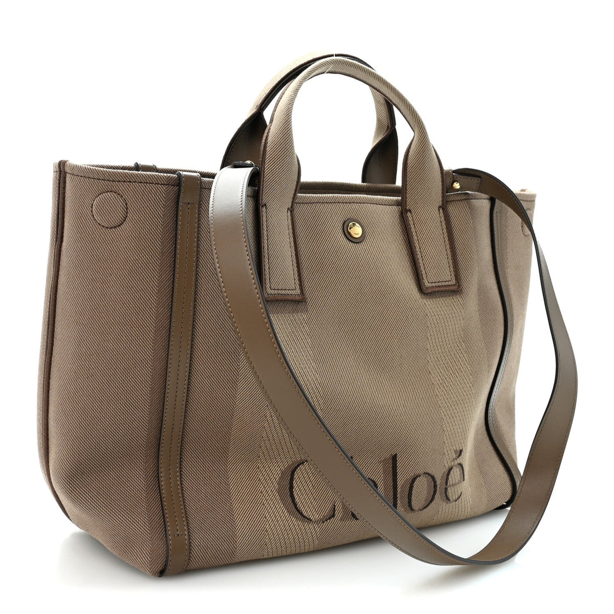 Medium Calfskin Canvas Tote Bag