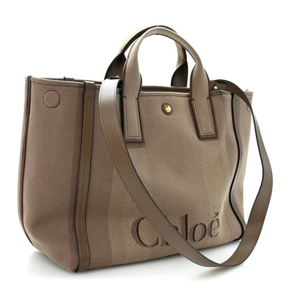 Medium Calfskin Canvas Tote Bag