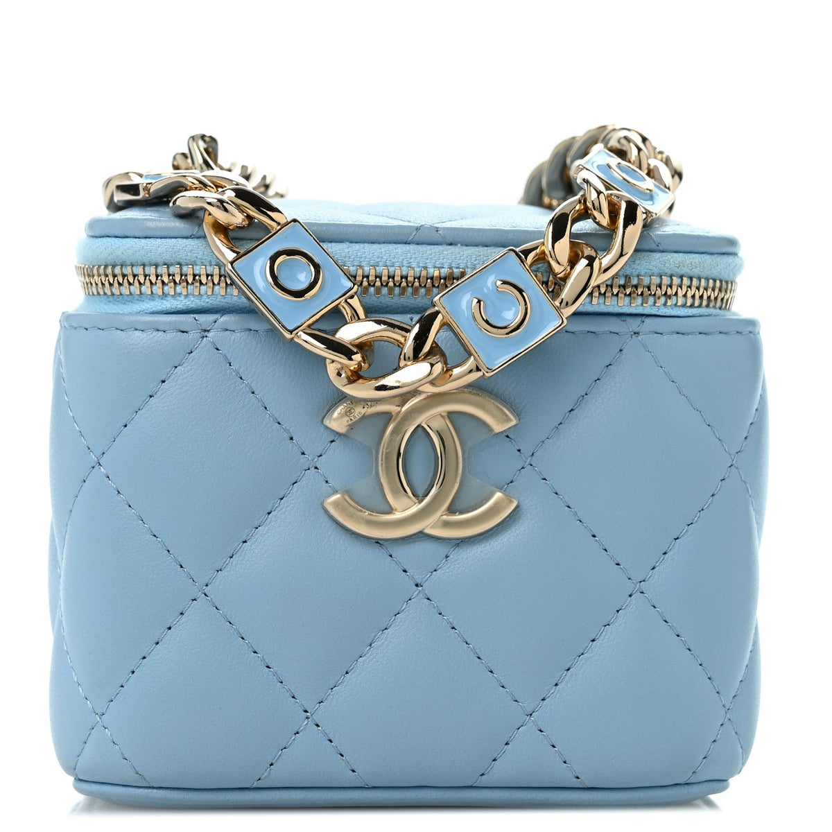 Mini Quilted Lambskin Handbag - Blue