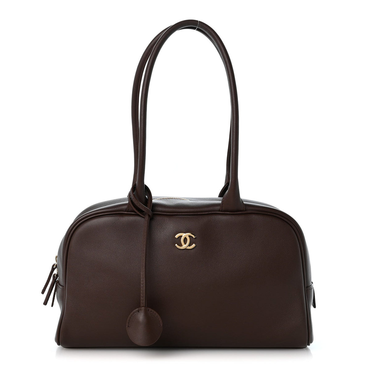 Large Calfskin Handbag - Brown