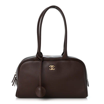 Large Calfskin Handbag - Brown