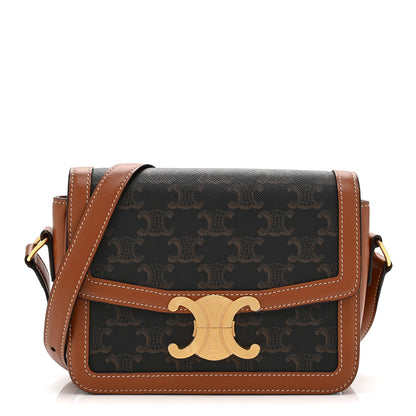 Calfskin Canvas Handbag - Tan