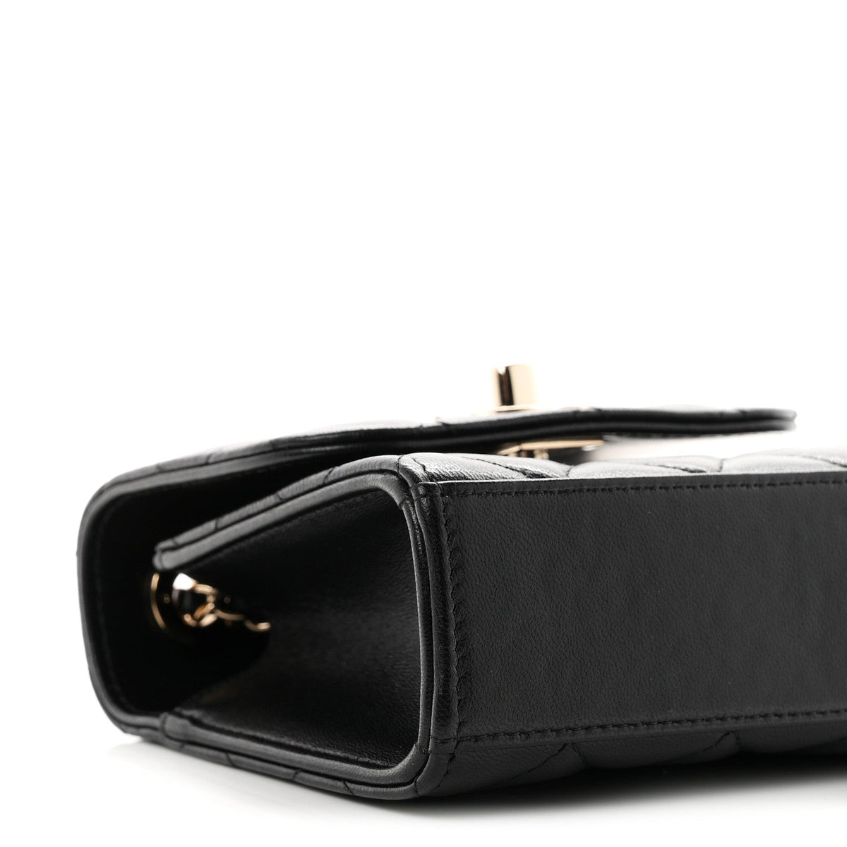 Mini Quilted Lambskin Wallet Bag - Black