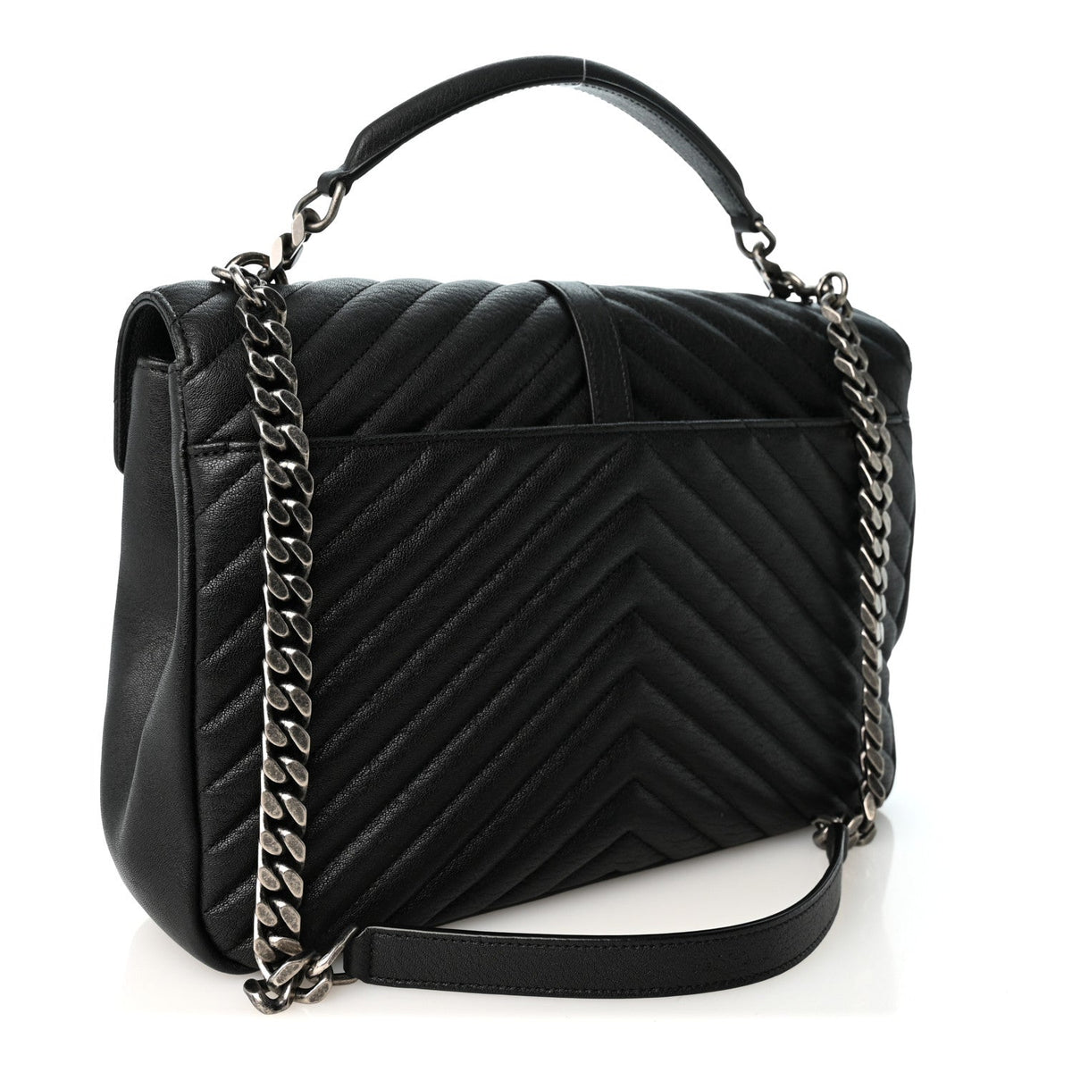 Large Sheepskin Satchel Bag - Black