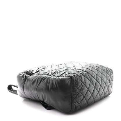 Quilted Nylon Backpack - Black