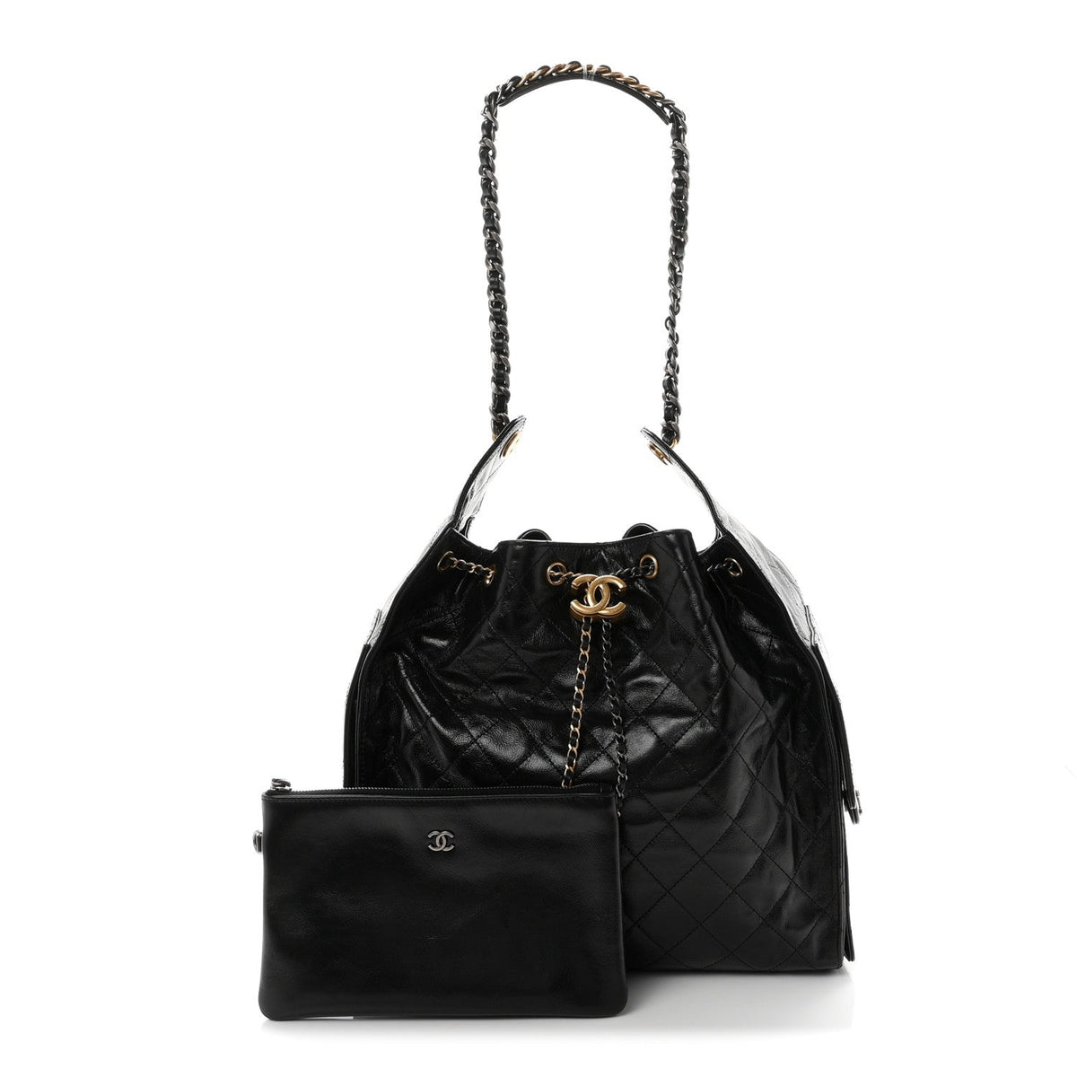 Medium Quilted Calfskin Handbag - Black
