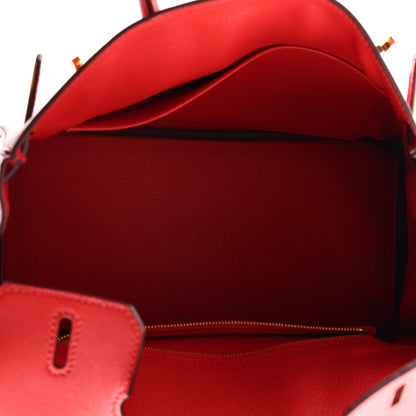 Swift Birkin 25 Rouge De Coeur Handbag