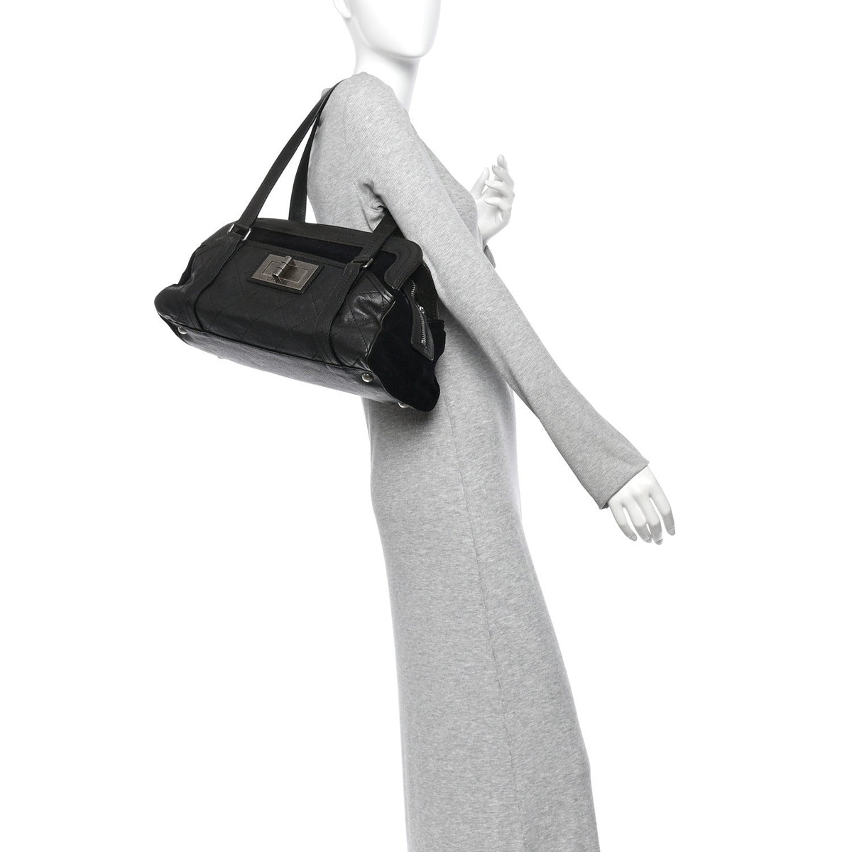 Large Quilted Calfskin Tote Bag - Black