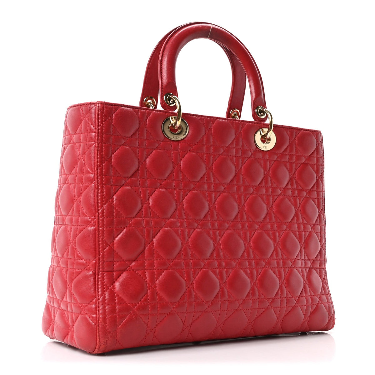 Large Lambskin Handbag - Red