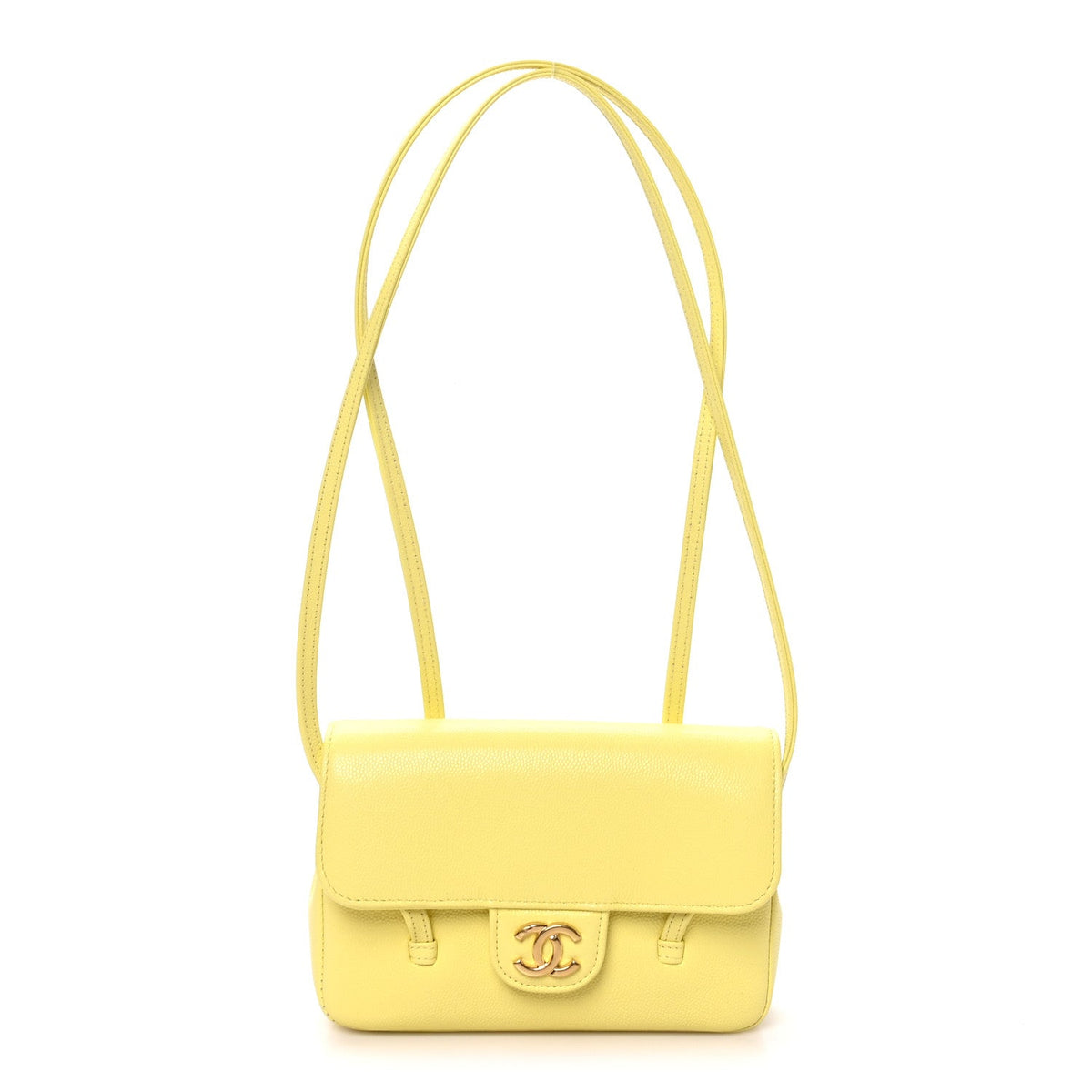 Mini Caviar Shoulder Bag - Yellow