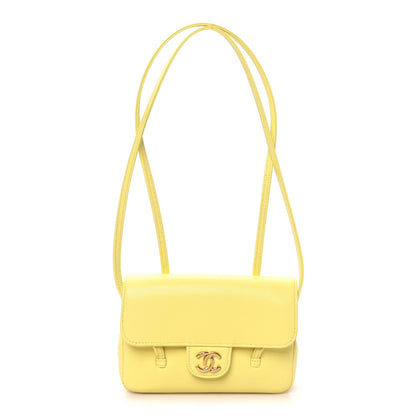 Mini Caviar Shoulder Bag - Yellow