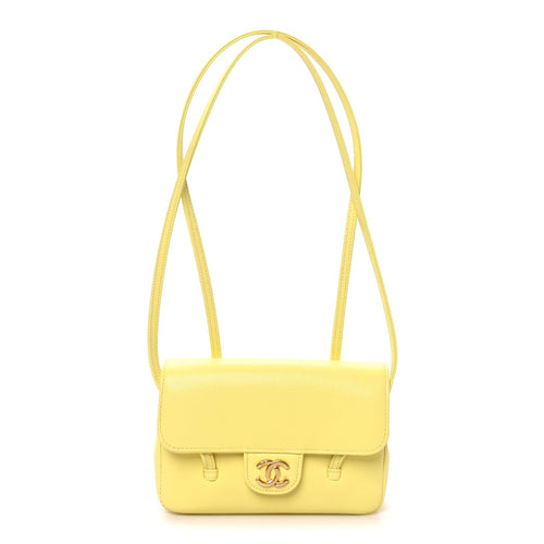 Mini Caviar Shoulder Bag - Yellow