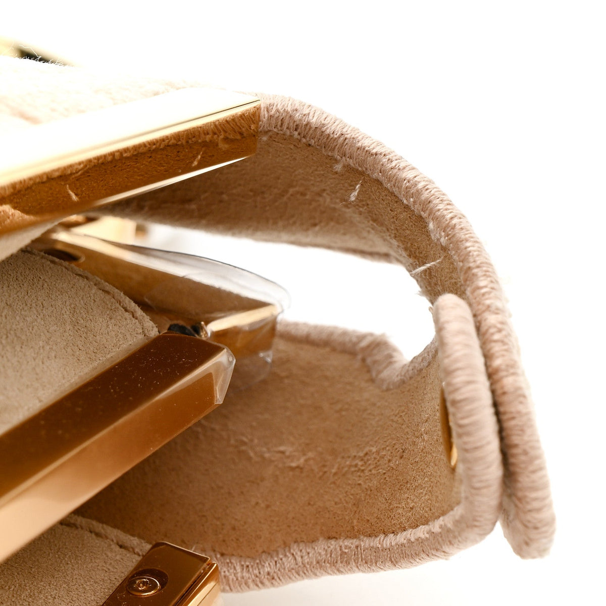 Small Suede Satchel Bag - Beige