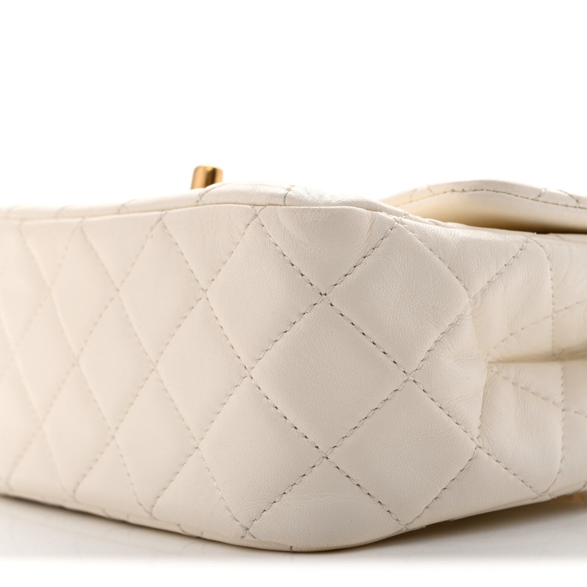Mini Quilted Lambskin Flap Shoulder Bag - White