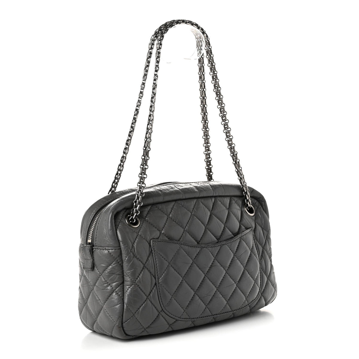 Medium Quilted Calfskin Handbag - Grey