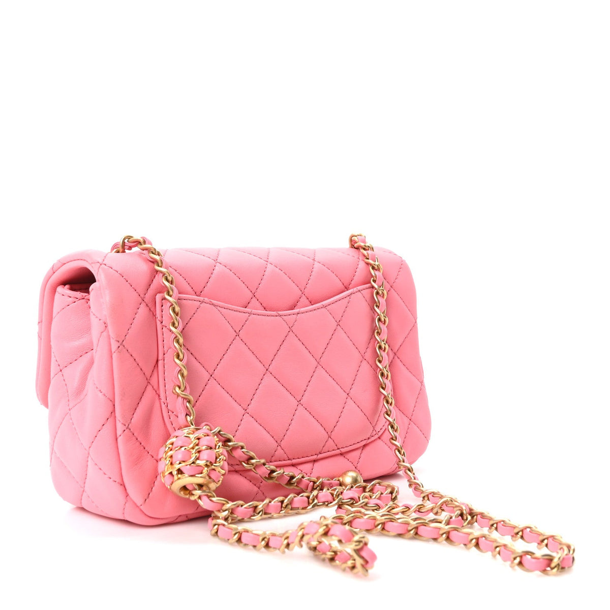 Mini Quilted Lambskin Flap Shoulder Bag - Tan