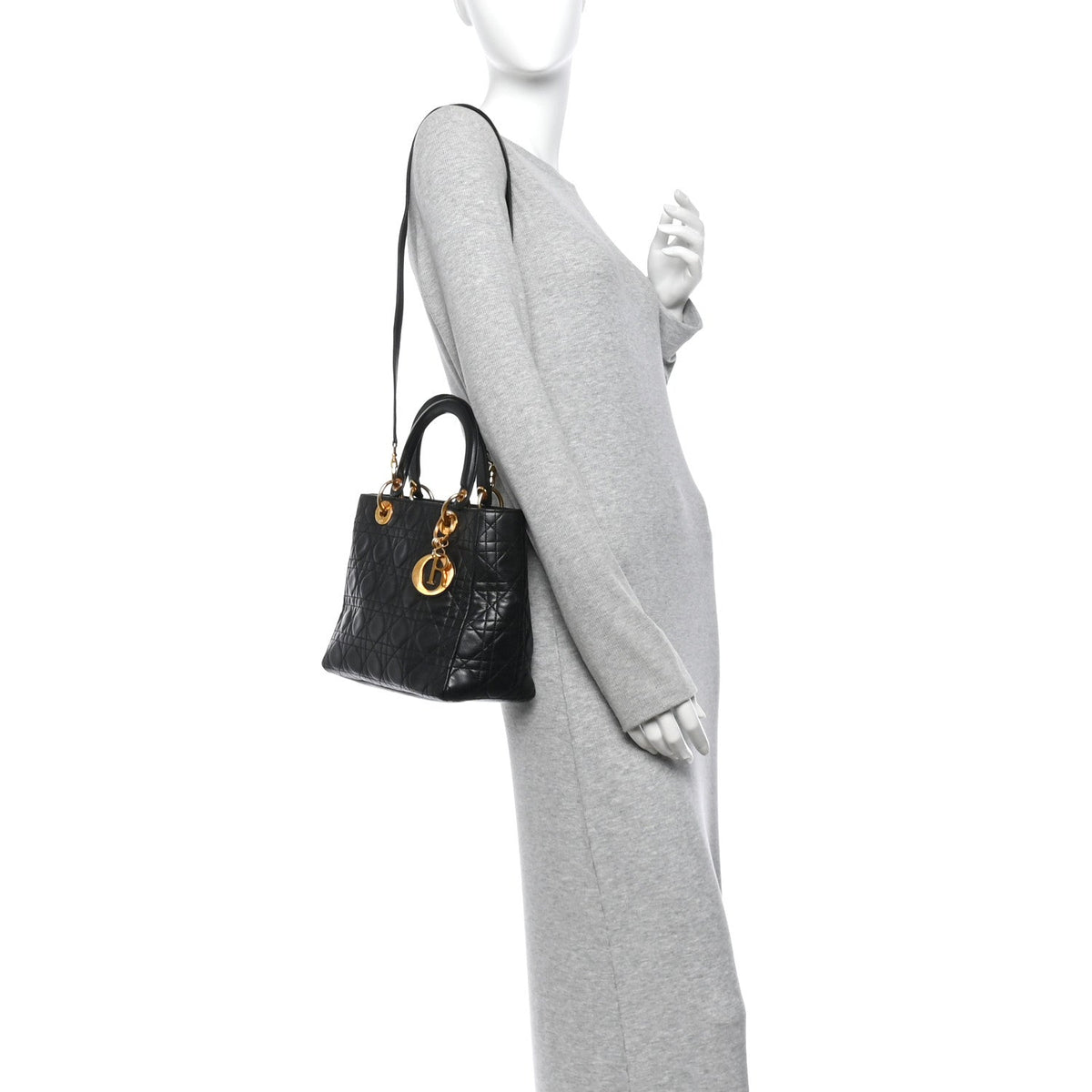 Medium Lambskin Handbag - Black