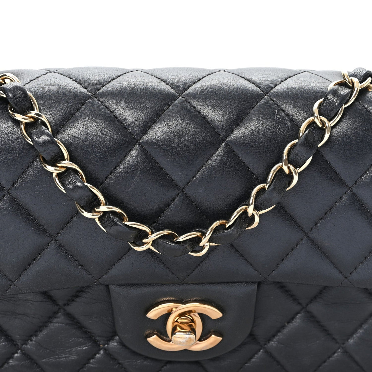 Mini Quilted Lambskin Flap Shoulder Bag - Tan
