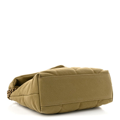 Quilted Canvas Satchel Bag - Green