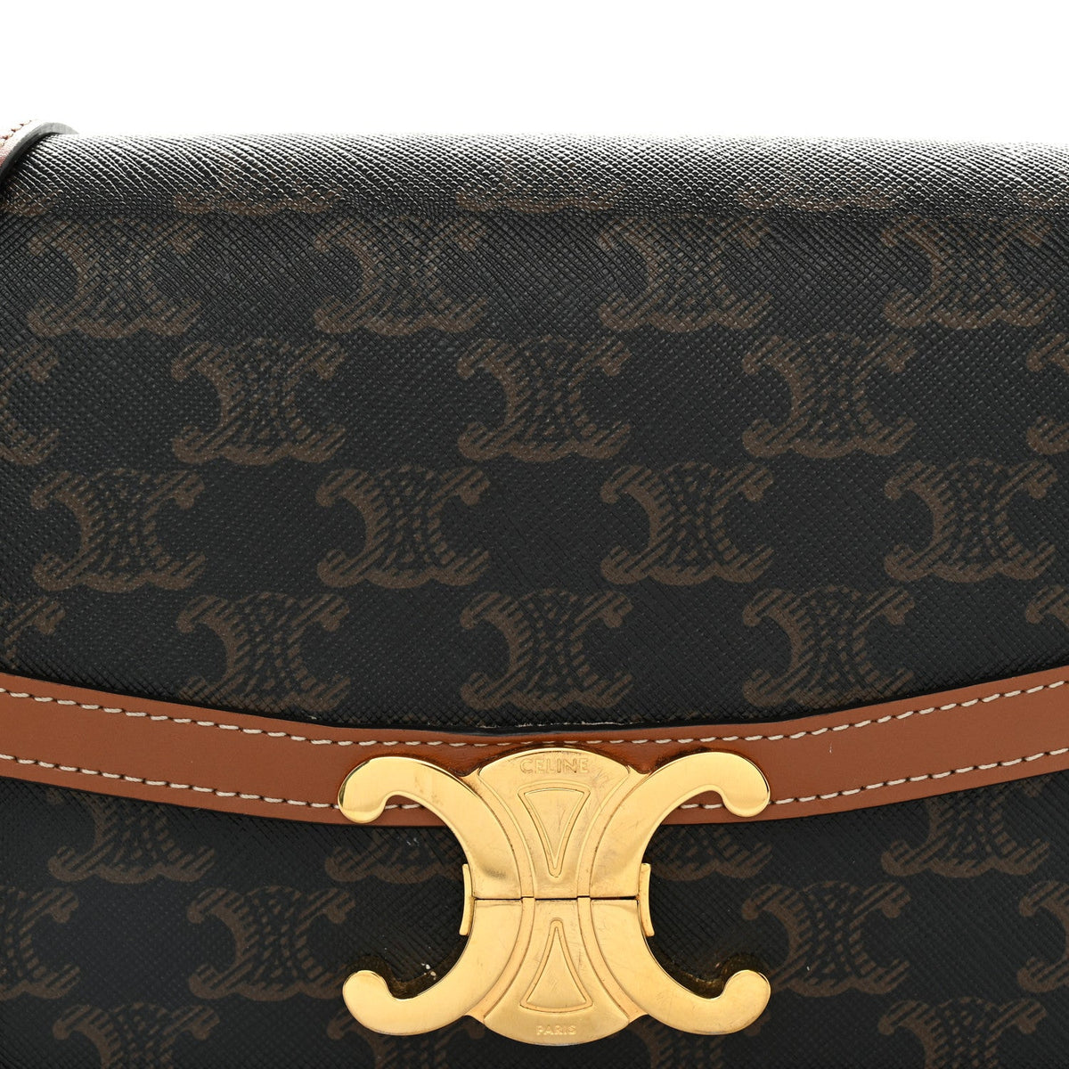 Calfskin Canvas Handbag - Tan