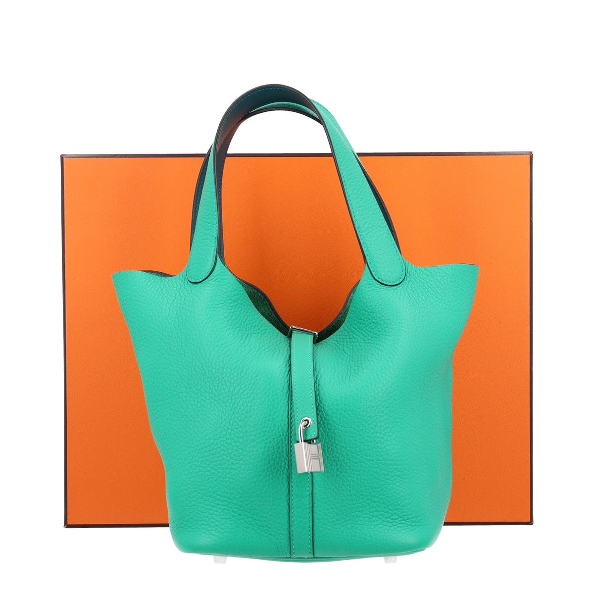 Taurillon Clemence Swift Eclat Picotin L Handbag