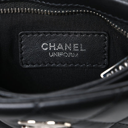 Quilted Lambskin Crossbody Bag - Black