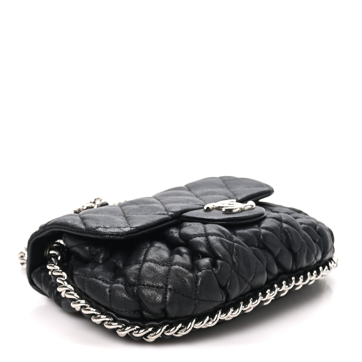 Mini Quilted Lambskin Handbag - Black