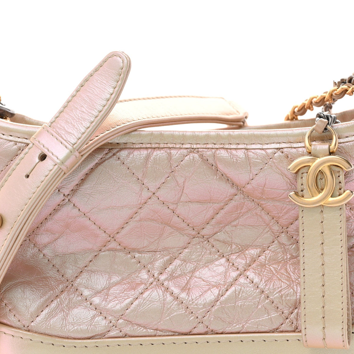 Small Quilted Calfskin Hobo Bag - Pink