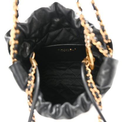 Mini Quilted Caviar Handbag - Black