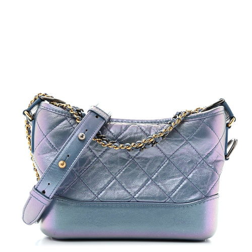 Small Quilted Calfskin Hobo Bag - Blue