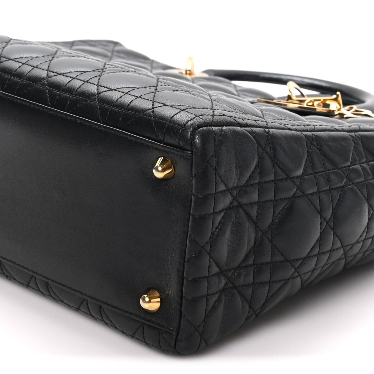 Large Lambskin Handbag - Black