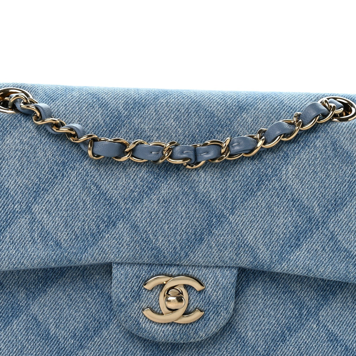 Small Quilted Flap Shoulder Bag - Light Blue
