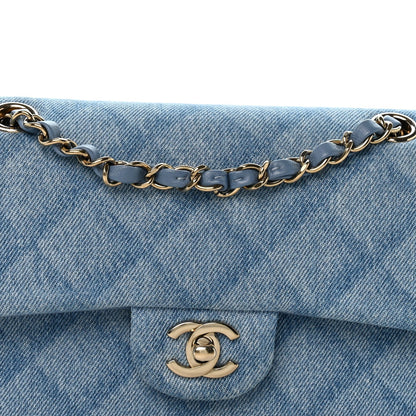 Small Quilted Flap Shoulder Bag - Light Blue