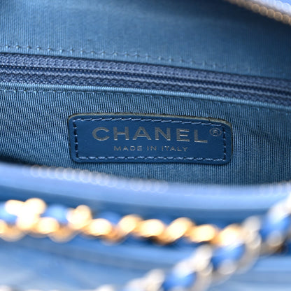 Small Quilted Calfskin Hobo Bag - Blue