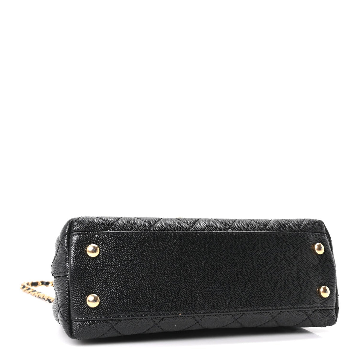 Mini Quilted Caviar Flap Shoulder Bag - Black