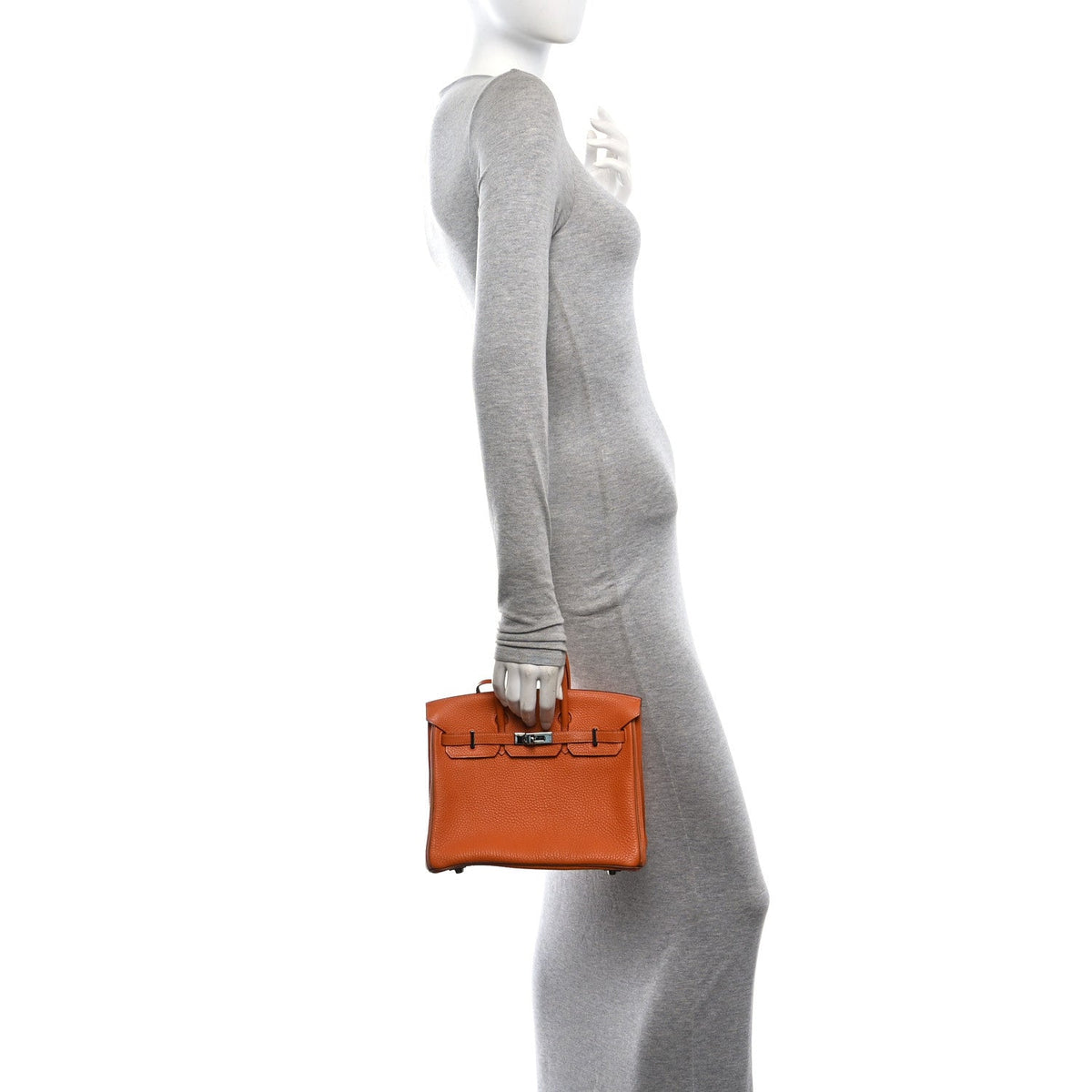 Togo Verso Birkin 25 Potiron Fauve Handbag