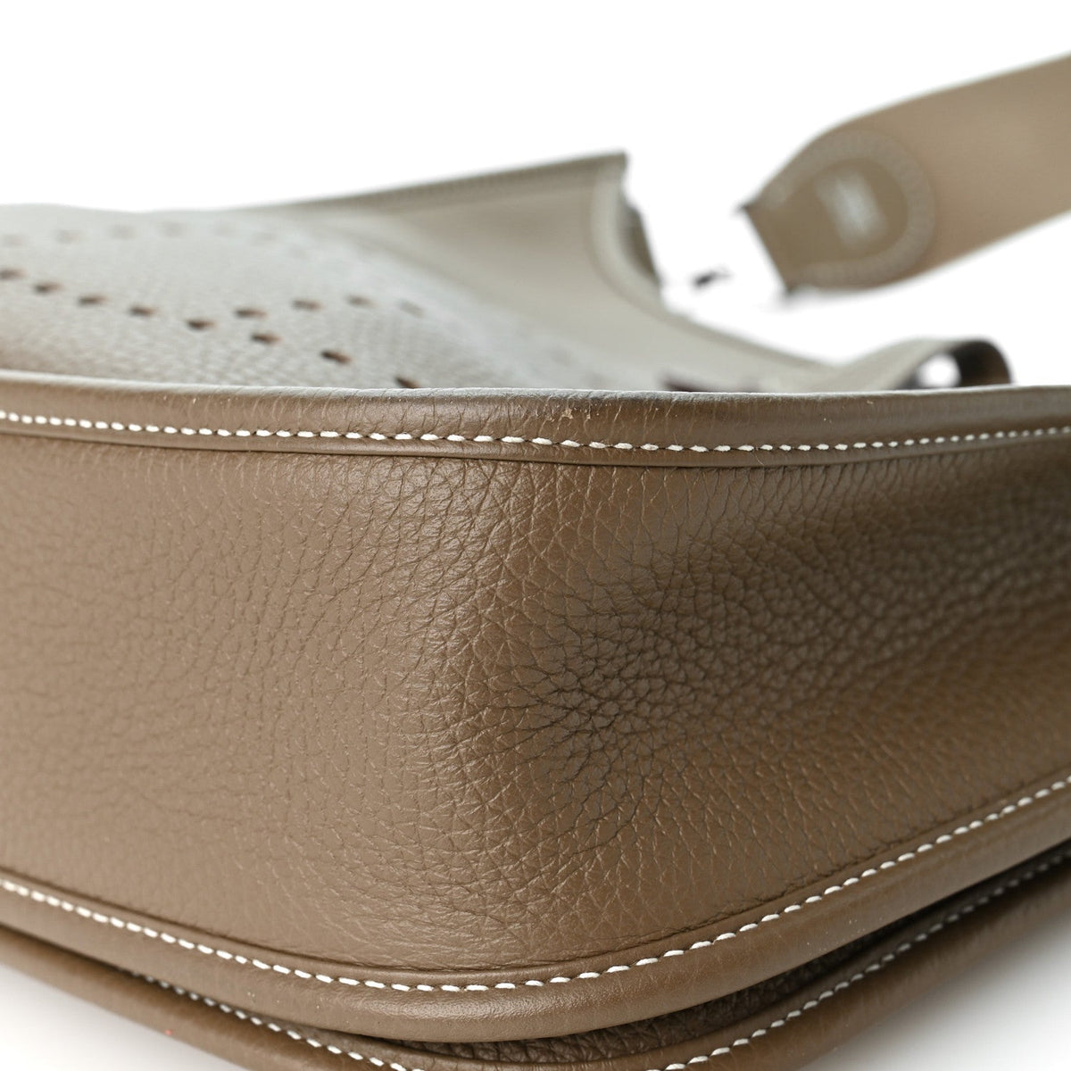 Taurillon Clemence Evelyne Iii Pm Etoupe Handbag