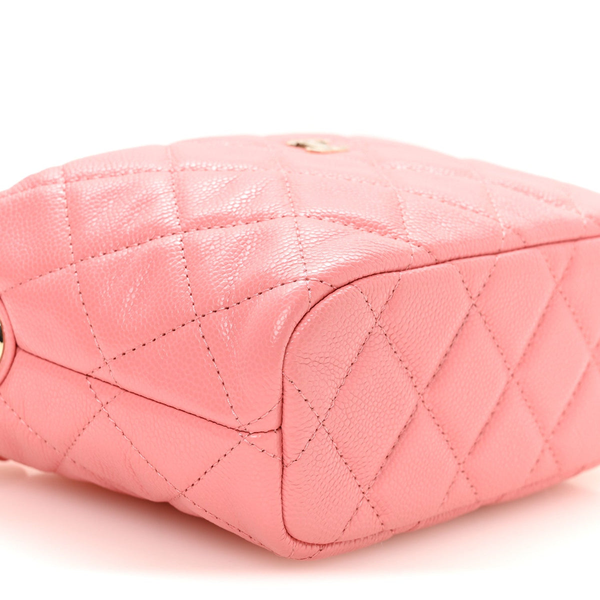 Quilted Caviar Hobo Bag - Pink