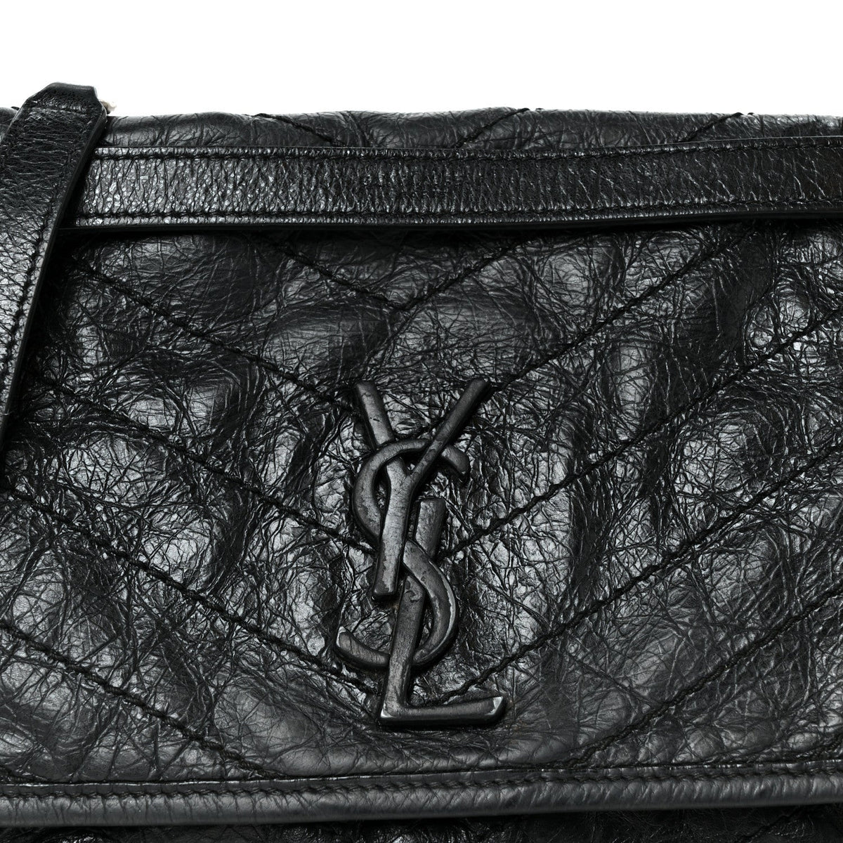Medium Calfskin Satchel Bag - Black